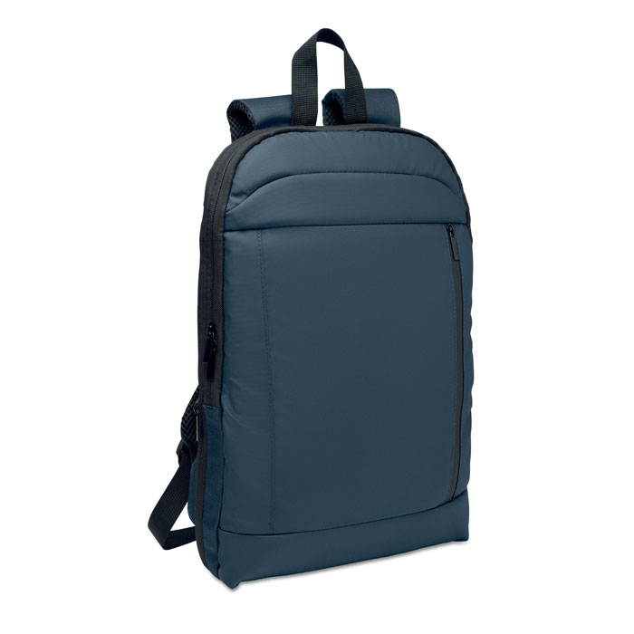 Expandable 600D RPET backpack Blu item picture front