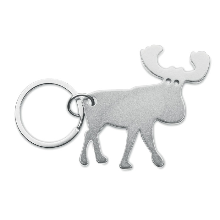 Recycled aluminium key ring Argento Opaco item picture open