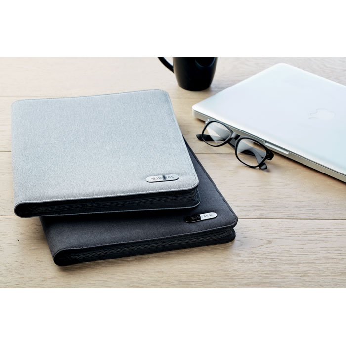 A4 conference folder zipped Grigio item picture printed