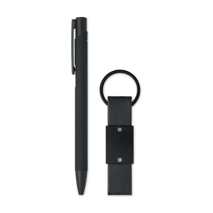 Penna e portachiavi in PU Nero item picture 1