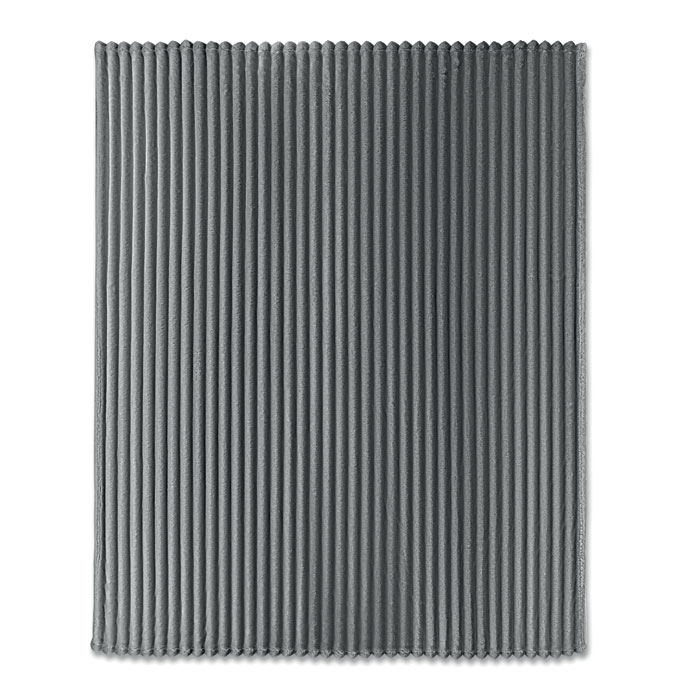 Coperta a righe in pile RPET Grigio Pietra item picture top