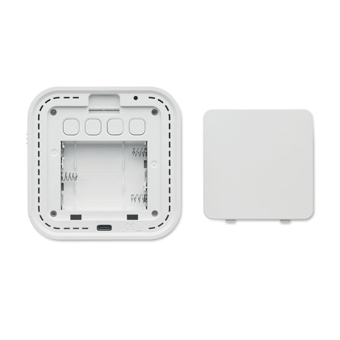 Recycled ABS/RPET alarm clock Bianco item picture 2