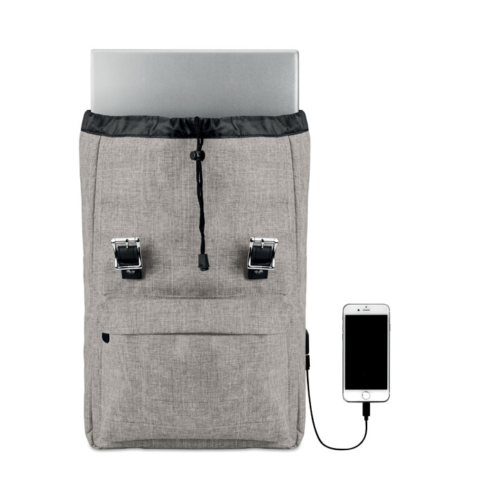 Backpack in 600D polyester Grigio item picture back