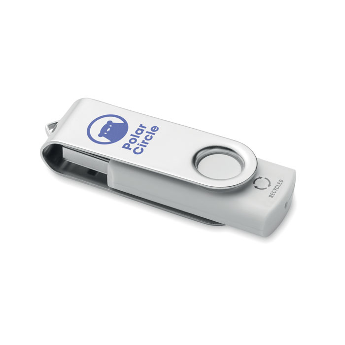 Recycled ABS USB 16G Bianco item picture printed
