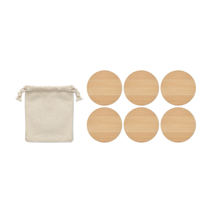 Set di 6 sottobicchieri di bamb wood item picture side
