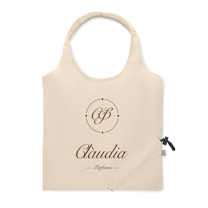 Foldable shopping bag 140 gr/m² Beige item picture printed