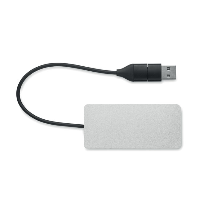 Hub USB a 3 porte Argento item picture open