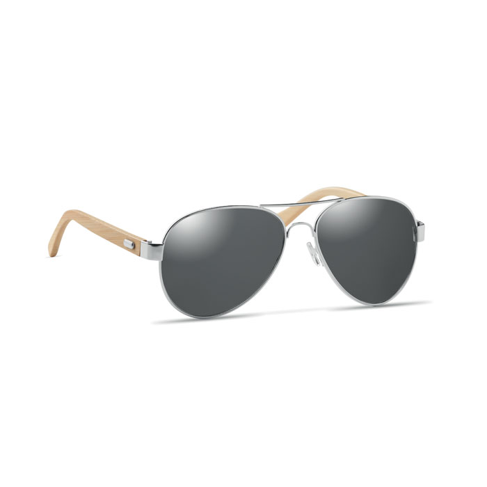 Bamboo sunglasses in pouch Nero item picture open