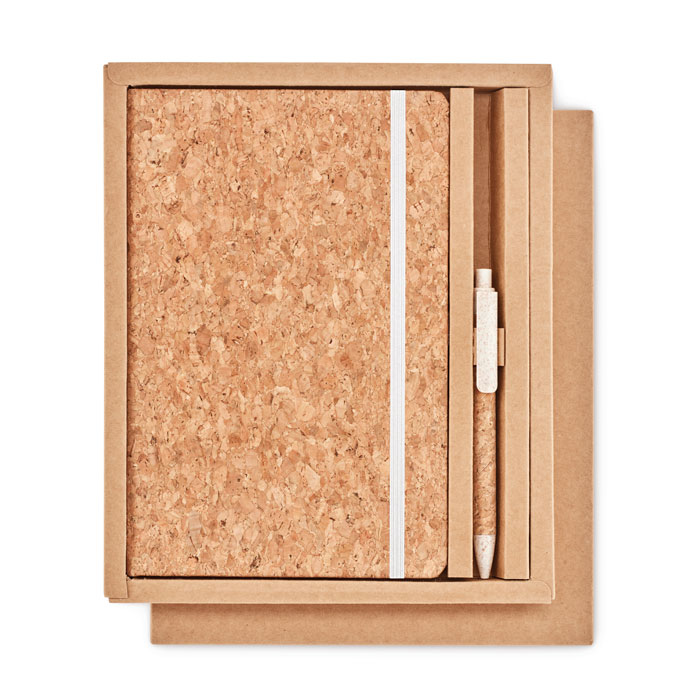 A5 cork notebook with pen Beige item picture box