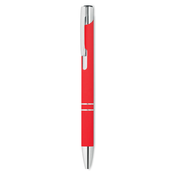 Ball pen in rubberised finish Rosso item picture back