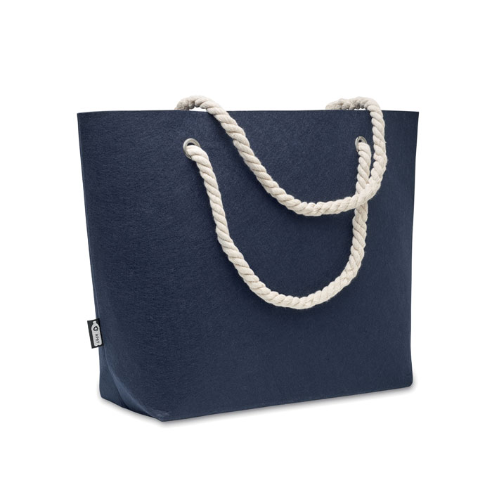 Borsa da spiaggia in feltro RPET Blu item picture front