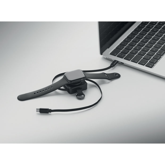 Cavo USB-C retrattile da 100 W Nero item picture side