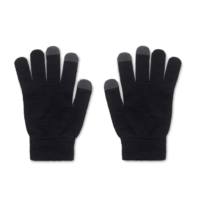 RPET tactile gloves Nero item picture side