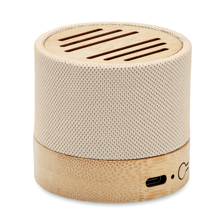 Bamboo RPET wireless speaker Beige item picture open