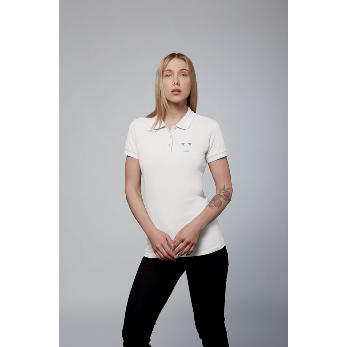 PERFECT WOMEN POLO 180g white item picture printed