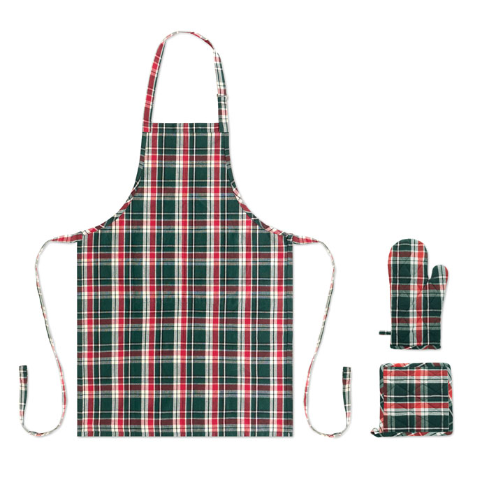 Chequered cotton kitchen set Multicolore item picture 5