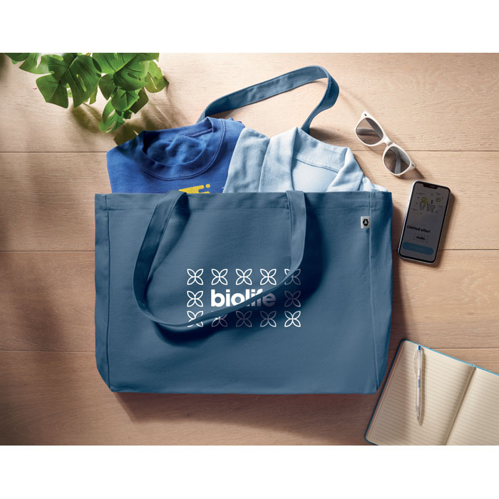 Canvas Recycled bag 280 gr/m² Blu item picture printed