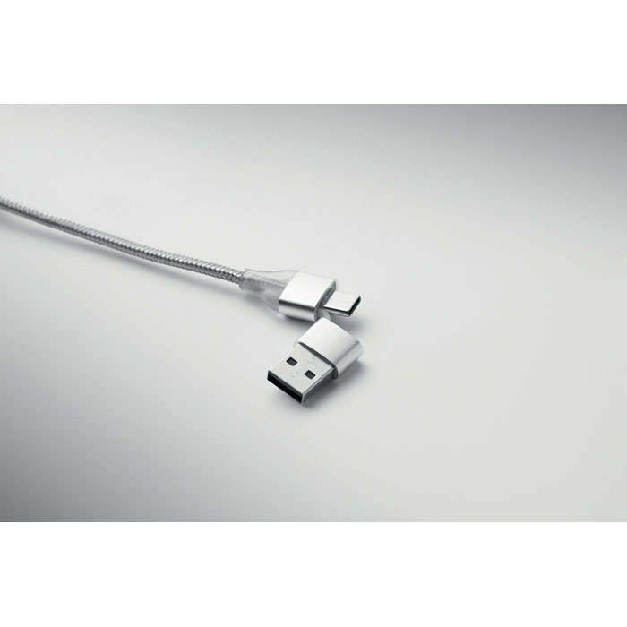 3-in-1 charging cable keyring Argento item picture open