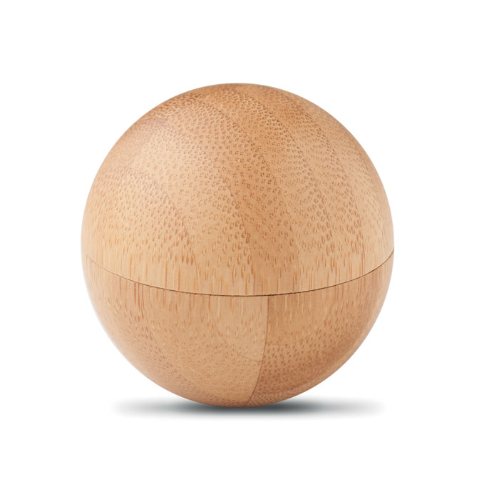 Lip balm in round bamboo case Legno item picture side