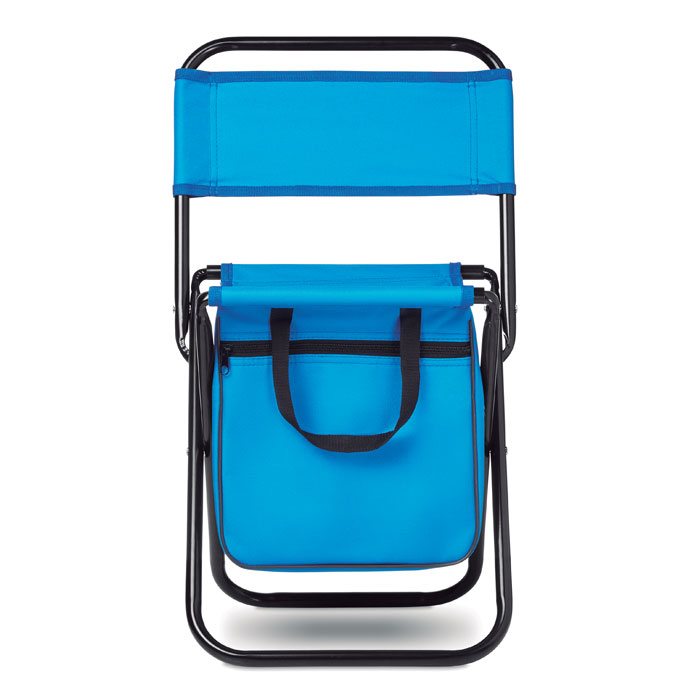 Foldable 600D chair/cooler royal blue item picture back