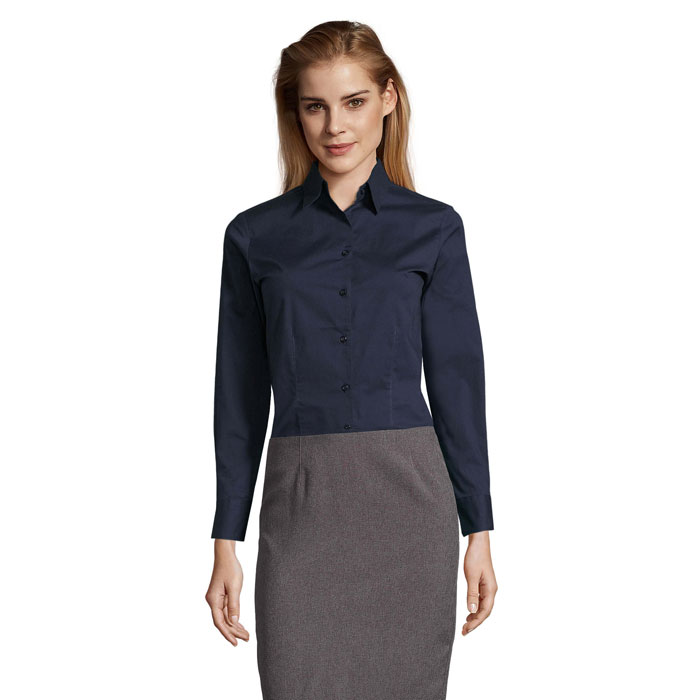 EDEN STRETCH WOMEN SHIRT Dark Blue item picture front