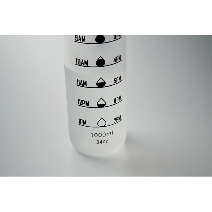 Sports water bottle RPET 1L Bianco Trasparente item picture box
