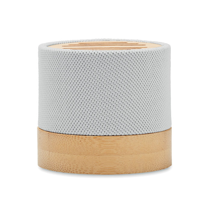 Bamboo RPET wireless speaker Bianco item picture side