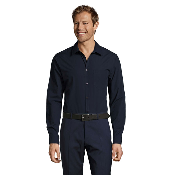 BALTIMORE FIT POPLIN SHIRT Dark Blue item picture front