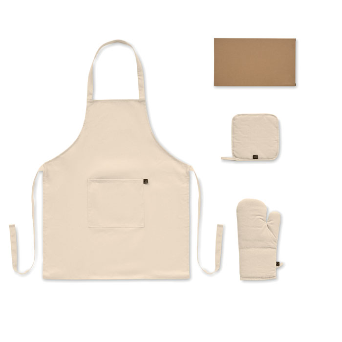 Set cucina in cotone riciclato Beige item picture 1