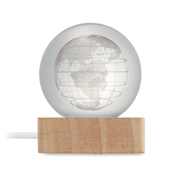 Palla di vetro a globo LED Legno item picture 3