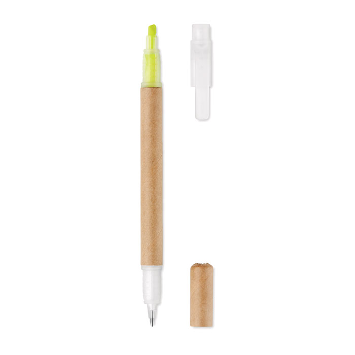 2 in 1 penna ed evidenziatore yellow item picture front