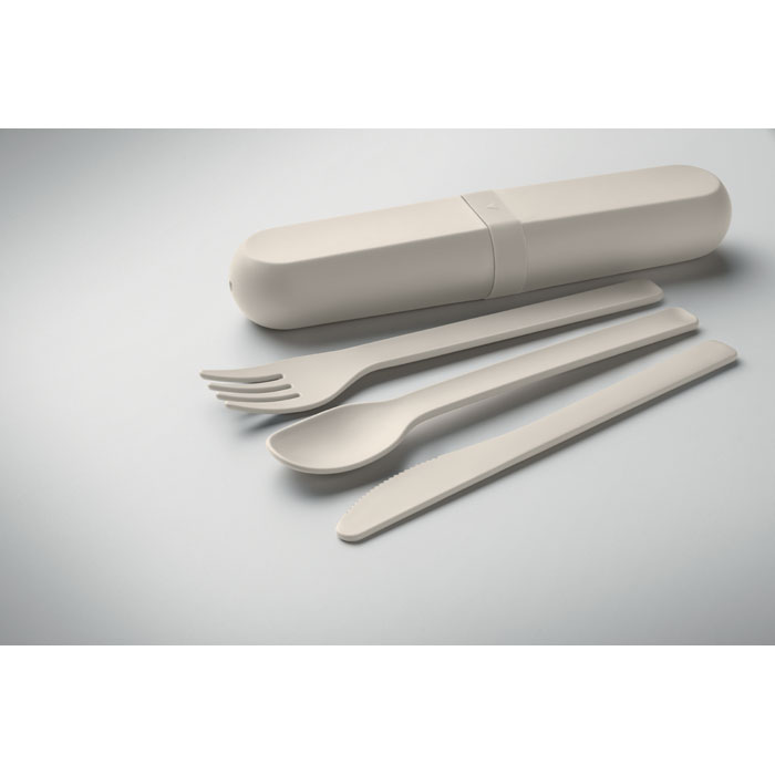 Cutlery set and case in PLA Beige item detail picture