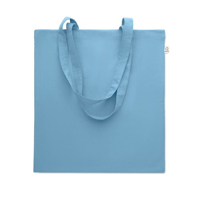 Recycled cotton shopping bag Petrolio item picture front