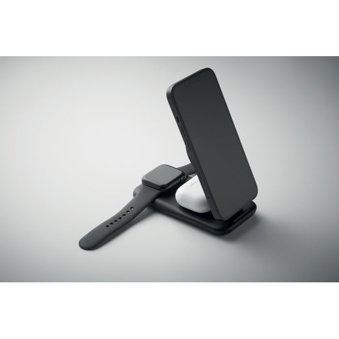 Caricatore wireless 3 in 1 da 15 W Nero item detail picture