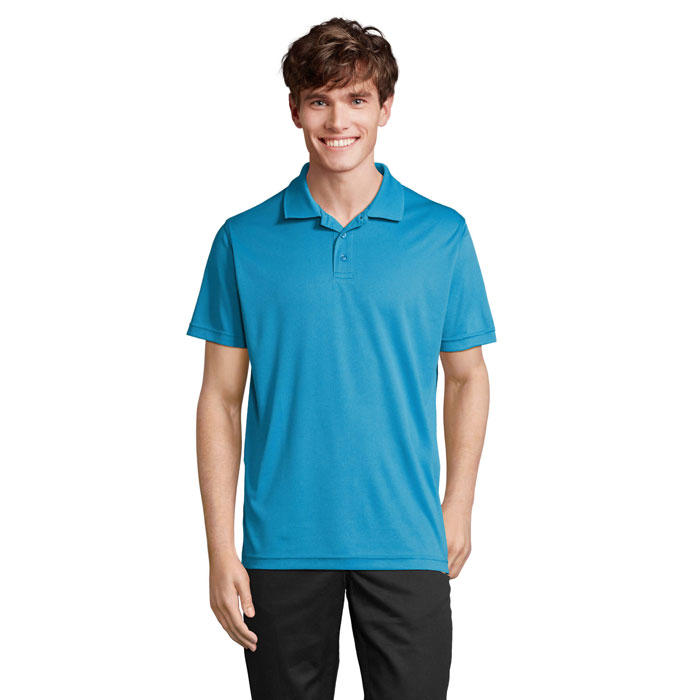 PITCHER UNISEX POLO Aqua item picture front
