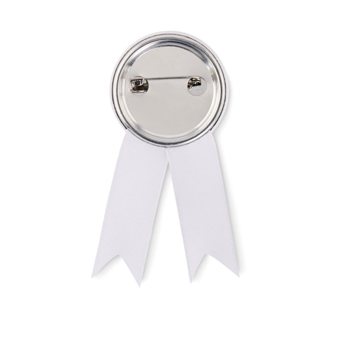 Ribbon style badge pin Bianco item picture back