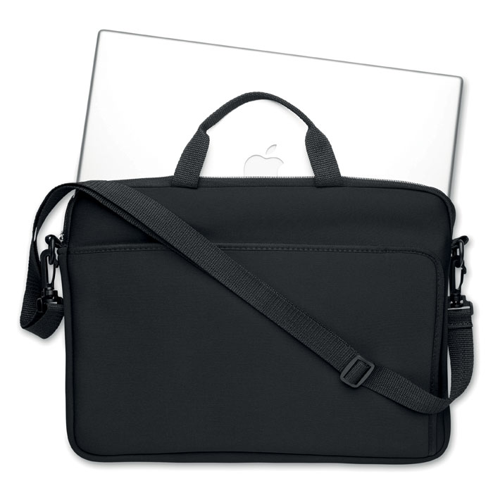 Porta laptop in neoprene black item picture open
