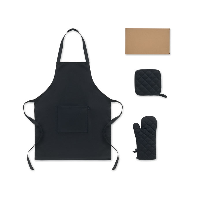 Set cucina in cotone riciclato Nero item picture open
