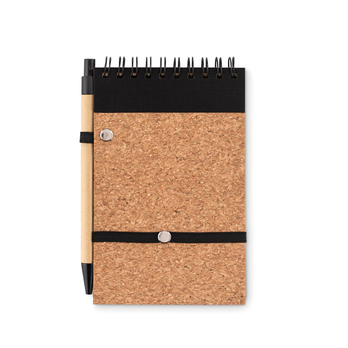 Notebook A6 in sughero c/penna Nero item picture side