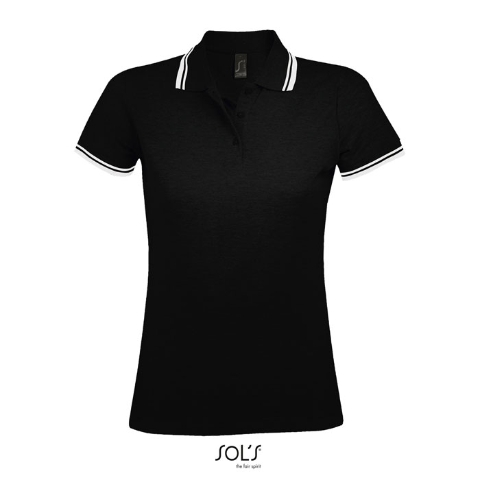 Polo donna PASADENA 200g Black/White item picture front