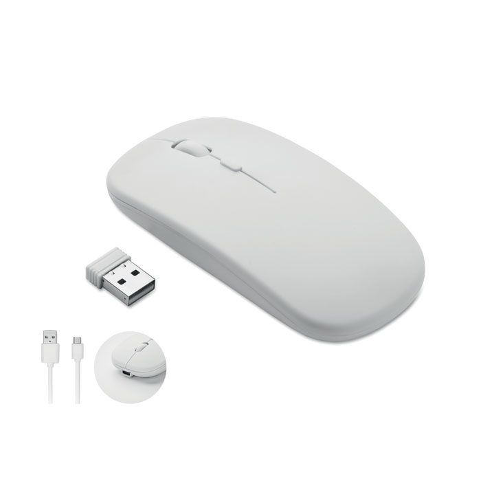 Mouse wireless ricaricabile Bianco item picture front