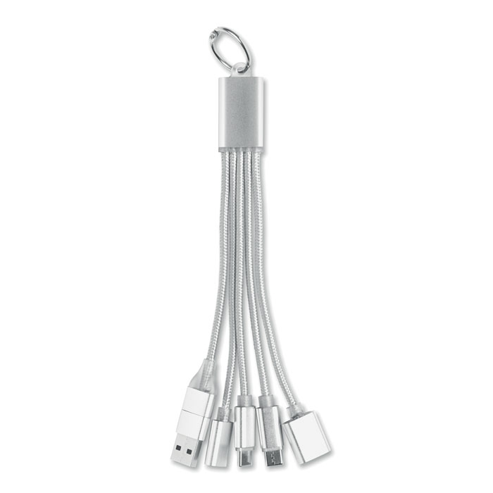 3-in-1 charging cable keyring Argento item picture back