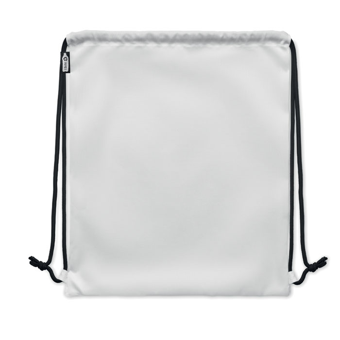 Large drawstring bag 300D RPET Bianco item picture back