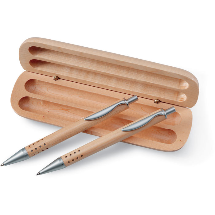 Set penna e matita in astuccio wood item picture front