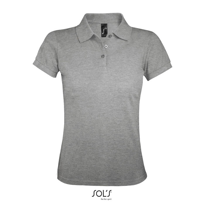 PRIME WOMEN POLO 200g grey melange item picture front