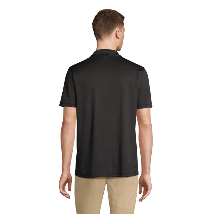 PITCHER UNISEX POLO Nero / Nero Opaco item picture back