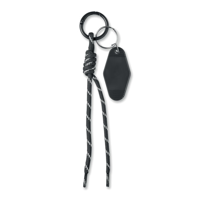 Braided rope with tag keyring Nero item picture front