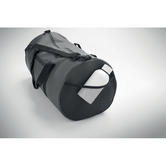Duffle bag in 600D RPET Grigio Pietra item picture side