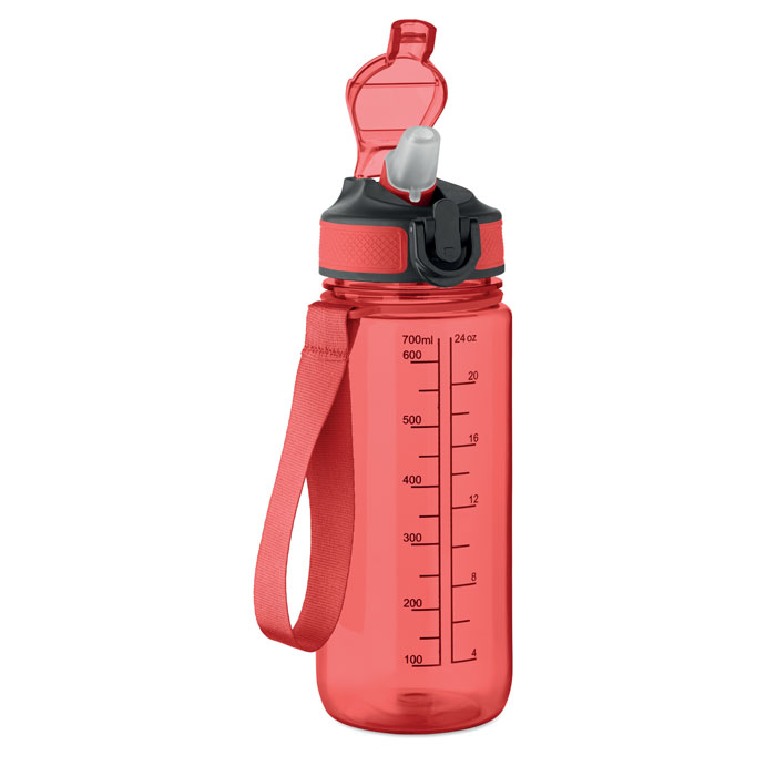 Bottiglia sport 700ml Rosso Trasparente item picture back
