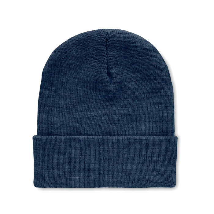 Beanie in RPET with cuff Blu item picture front